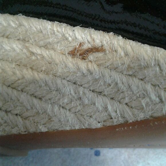 Antonio Melani Womens Black Suede and Patent Leather 2.5" Espadrille Wedge 9.5M - Picture 9 of 9